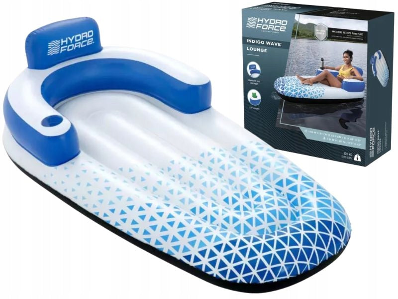 Inflatable armchair mattress pool Bestway 43533 with backrest strong lounger handle