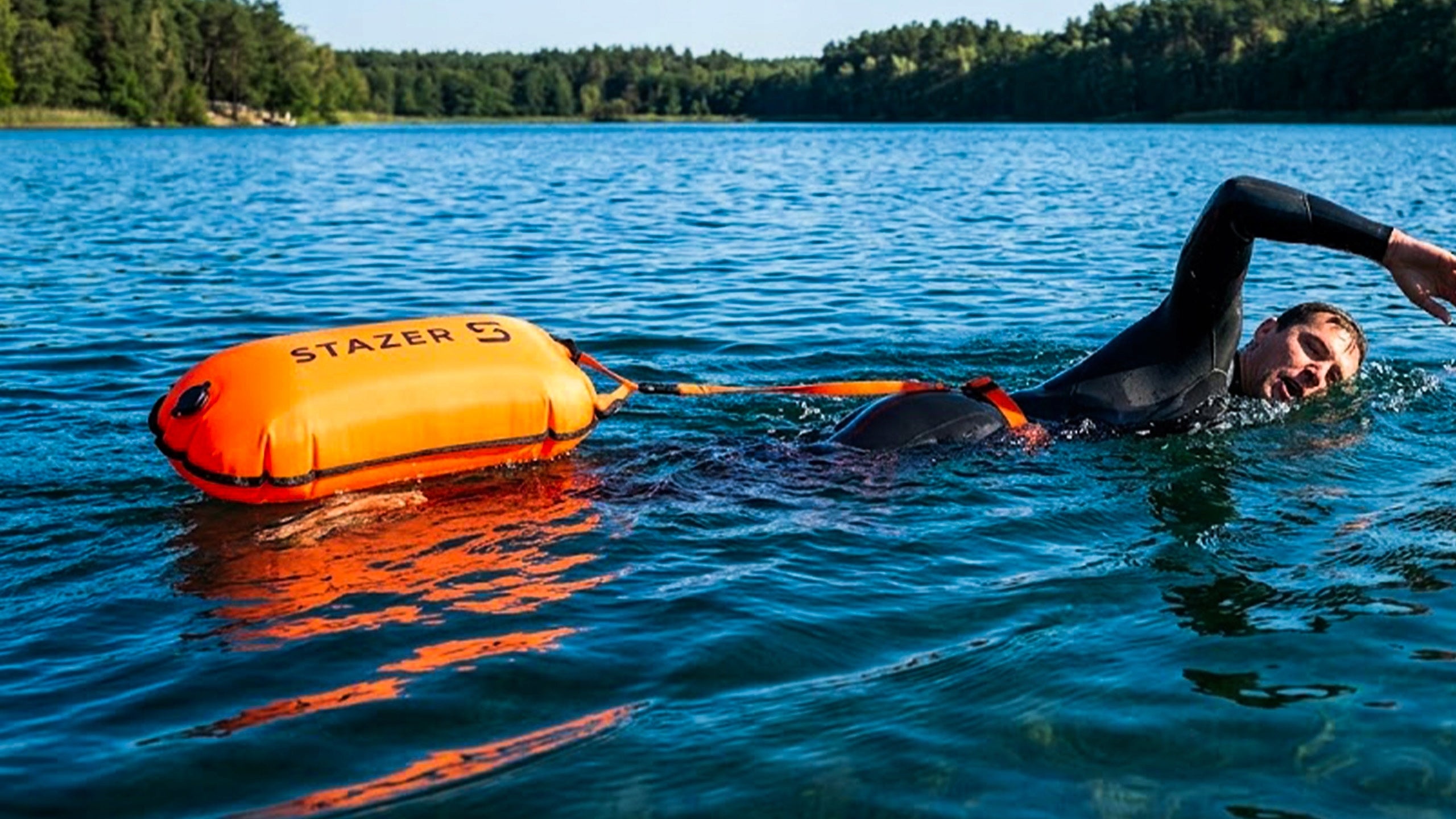 Inflatable buoy safety dry pocket for swimming board Brand Stazer