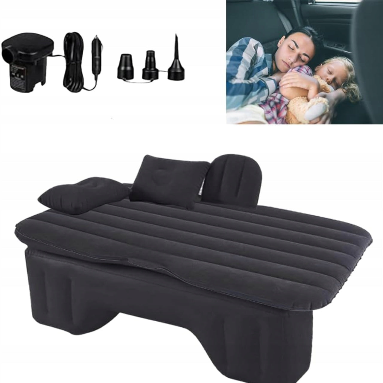Inflatable car mattress for SUV MPV for camping practical black Manufacturer code 13570