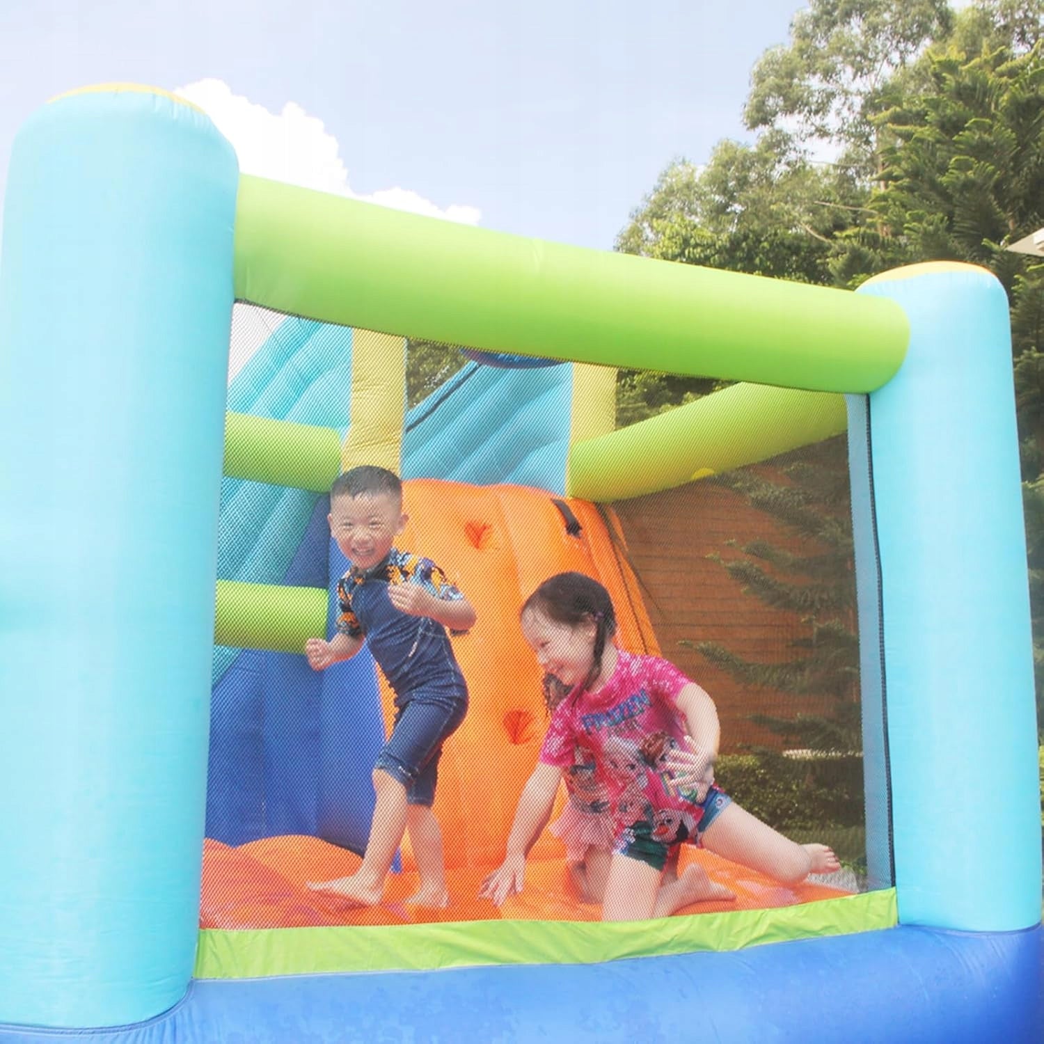 Inflatable castle FBSPORT 6in1 slide, paddling pool, basketball 3 years + Brand no brand