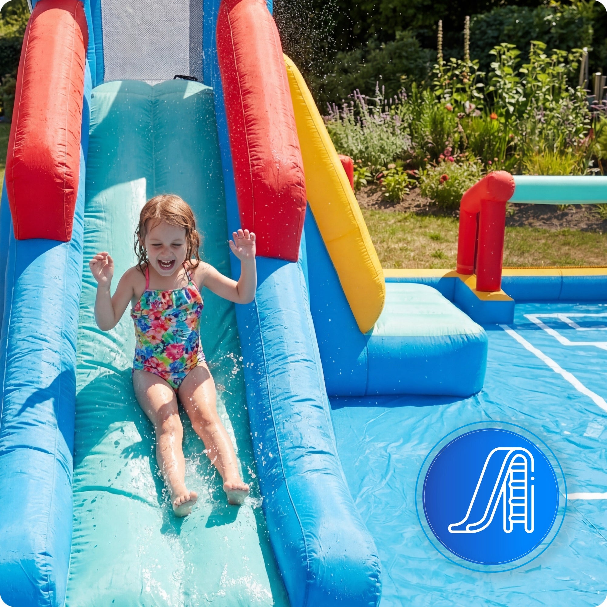 Inflatable castle for children garden inflatable square toys water slide Product width 530 cm