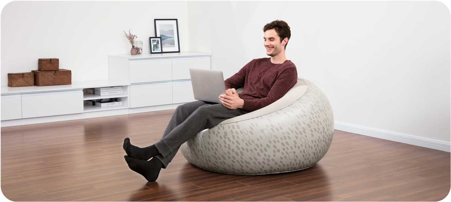 Inflatable chair pouf Bestway 75052 blue Furniture depth 111 cm