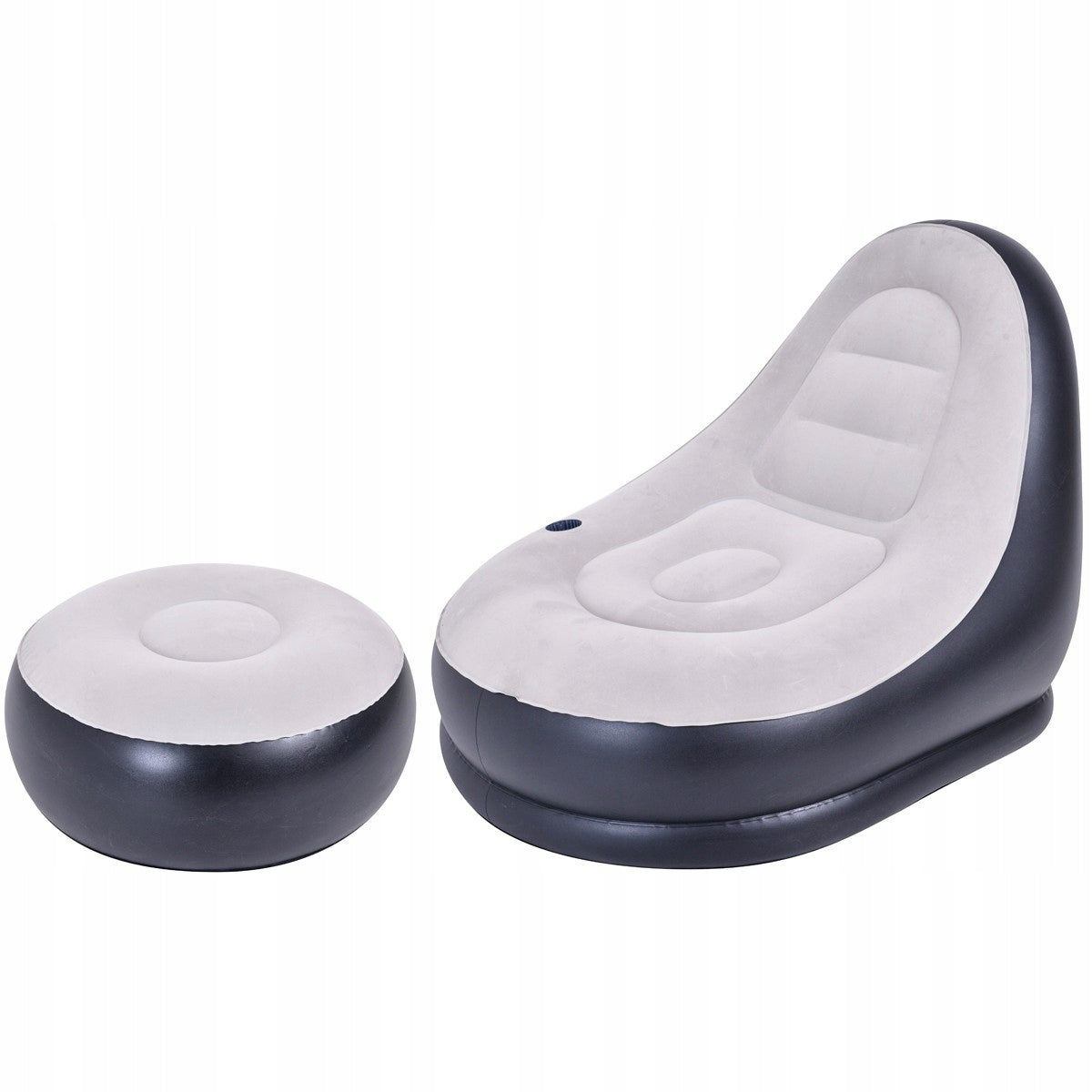 Inflatable chair with footrest deluxe 125x100x85cm