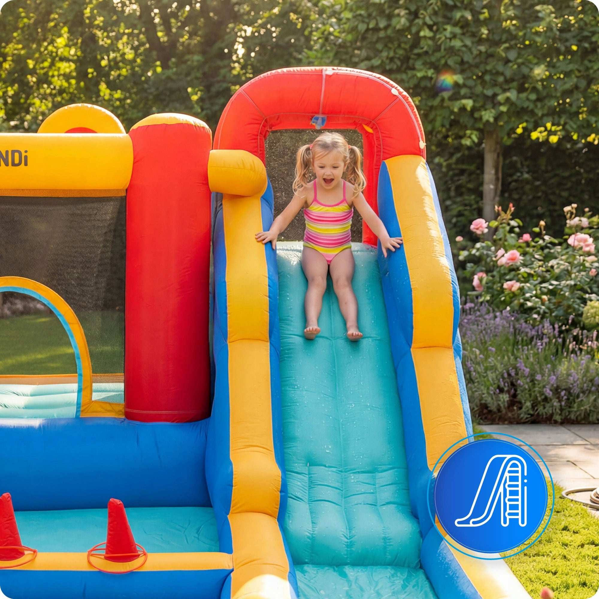 Inflatable for children castle long water slide square toys basket cannon Manufacturer code DPZ011