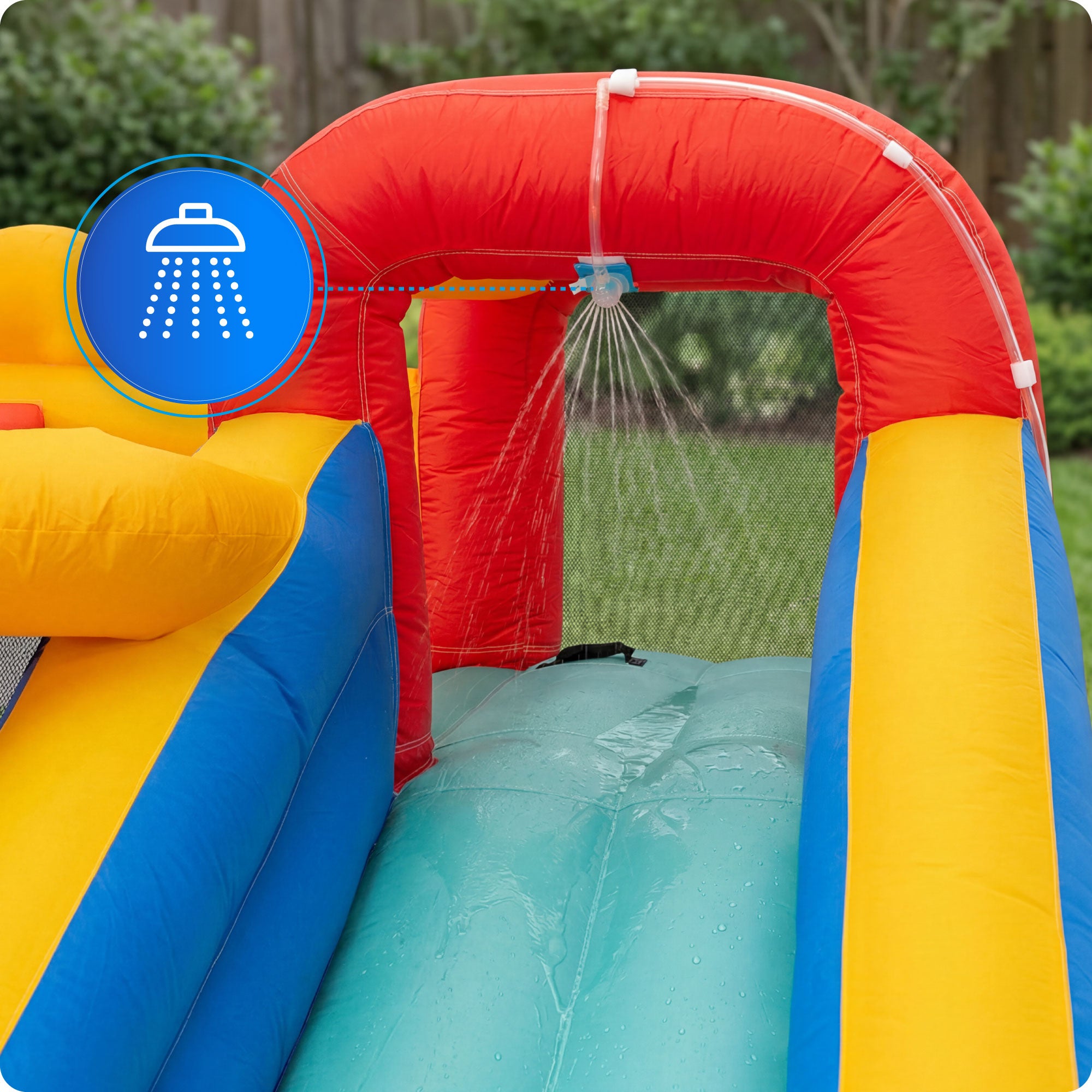 Inflatable for children castle long water slide square toys basket cannon Product width 265 cm