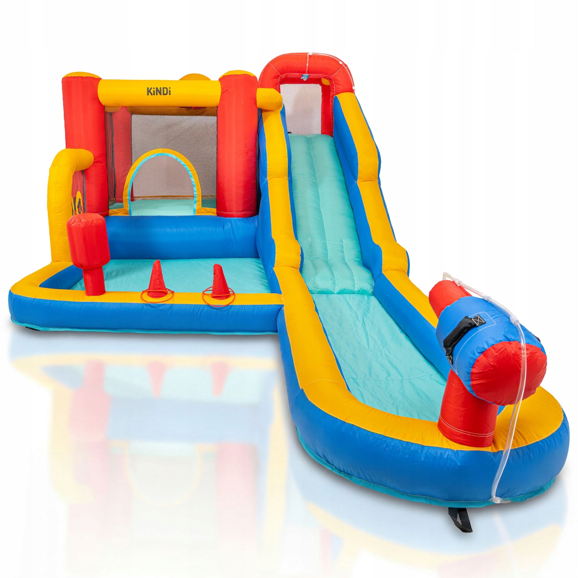 Inflatable for children castle long water slide square toys basket cannon
