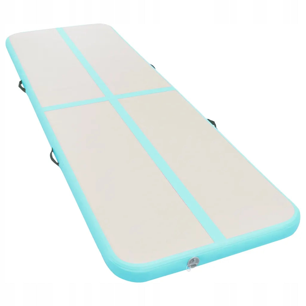 Inflatable gymnastic mat, 600x100x10 cm, grey-green Color gray