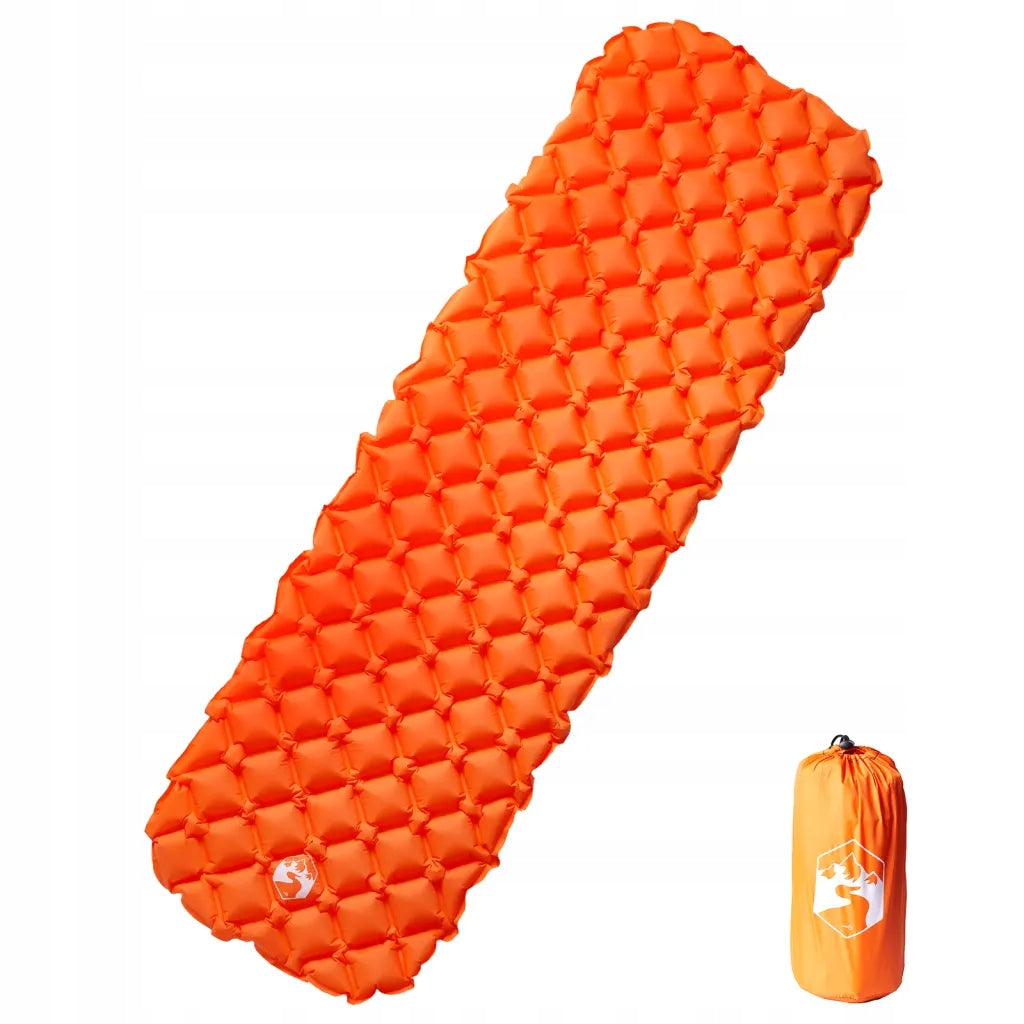Inflatable hiking mattress, 1-person, orange, 190x58x6 cm