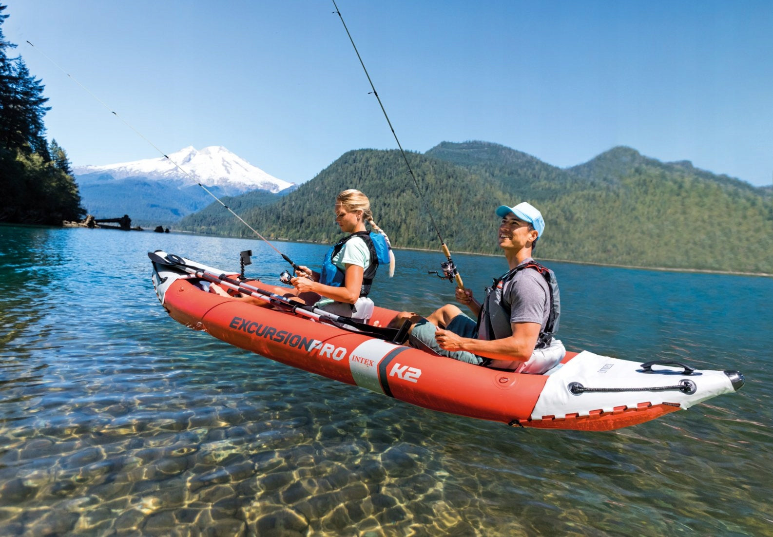 Inflatable kayak 2 person Excursion Pro set pump and paddle Intex 68309 Material other