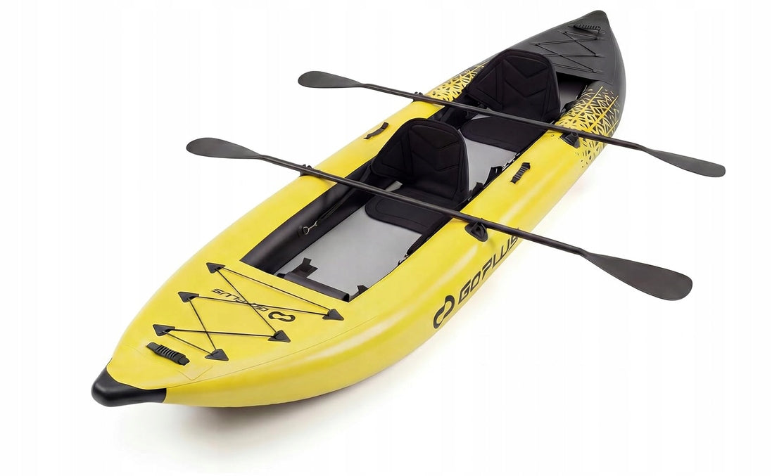 Inflatable kayak with paddles,hand pump and repair pump, 382 cm 2 seats