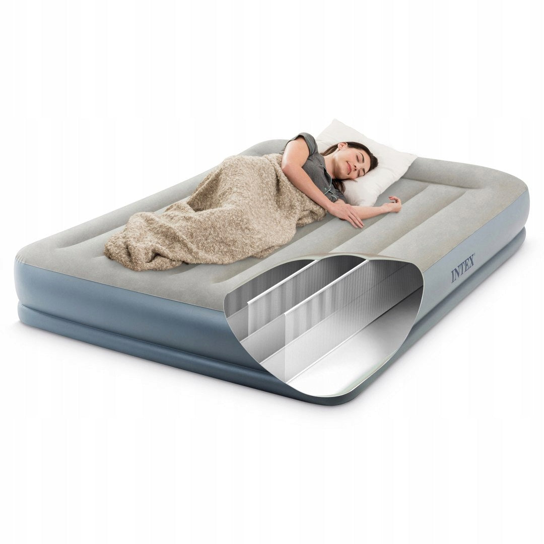 Inflatable mattress 203x152 cm for sleeping with double pump INTEX 64118 Packaging status original