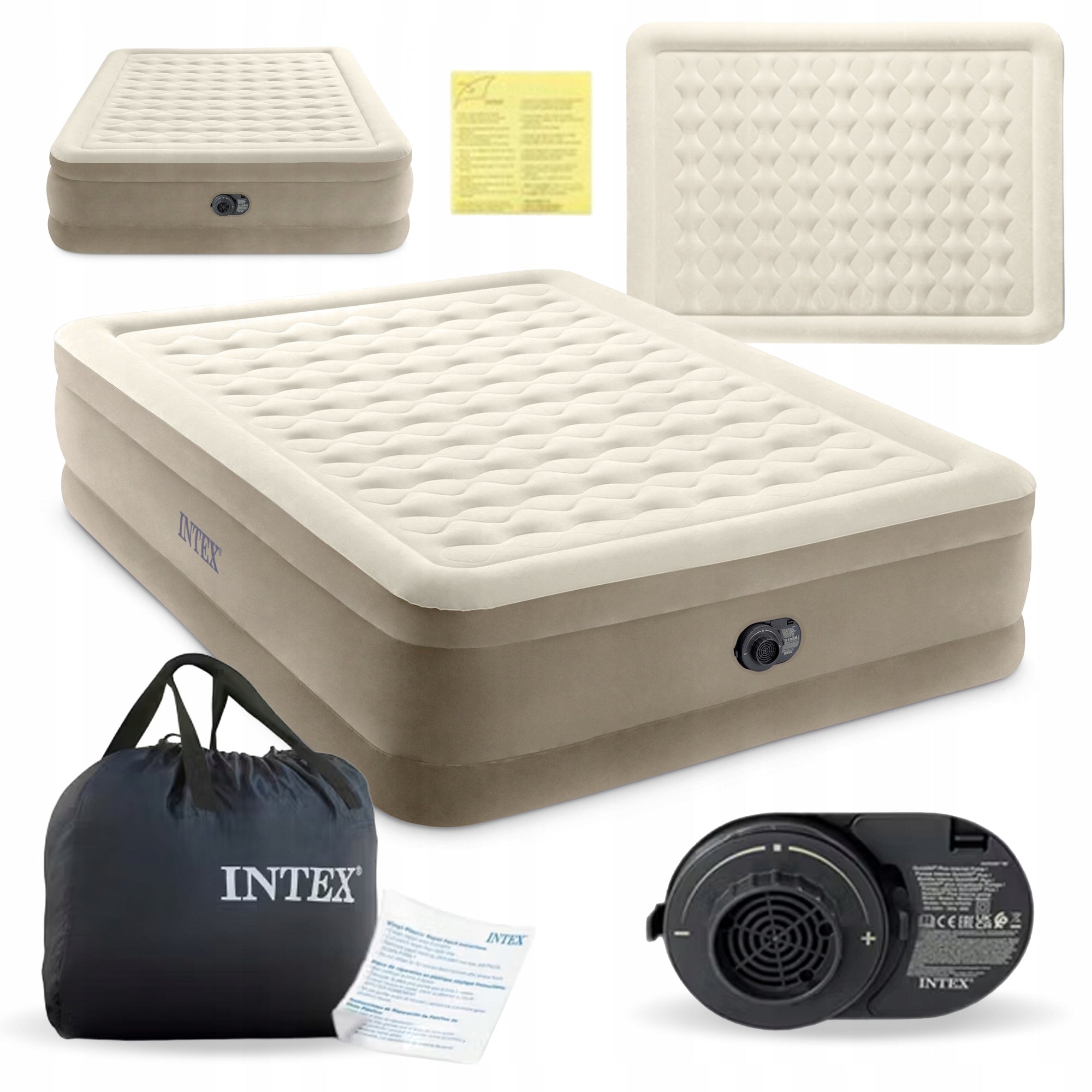 Inflatable mattress Intex double 203x152x46 cm high Premium pump