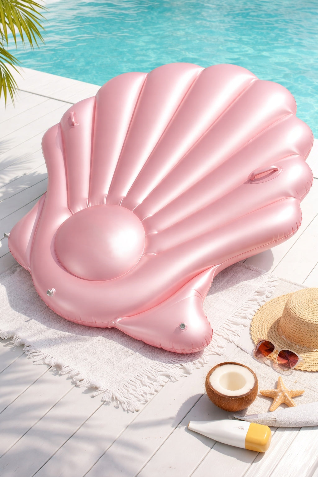 Inflatable mattress SHELL XXL pink 160 x 150 cm Packaging status original