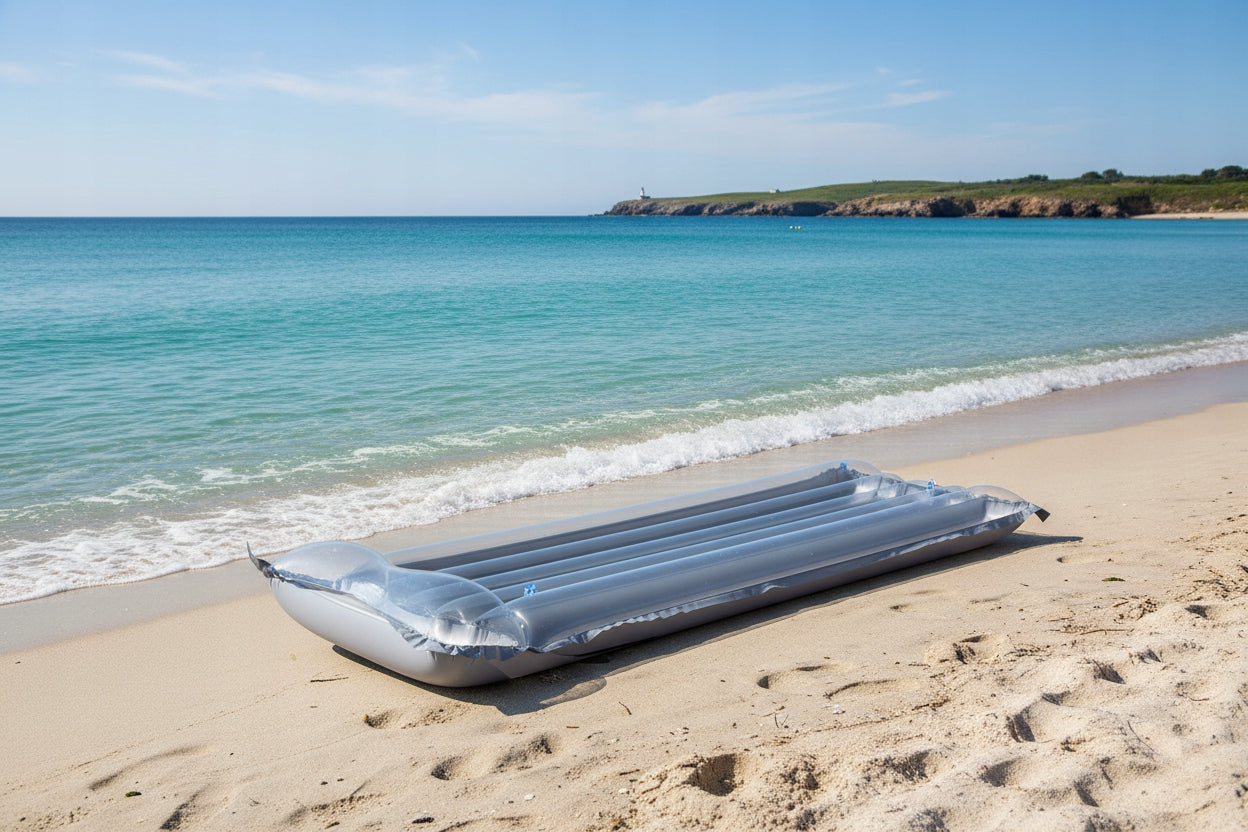 Inflatable mattress with pillow Bestway grey for swimming pool beach lakes up to 90kg Packaging status original
