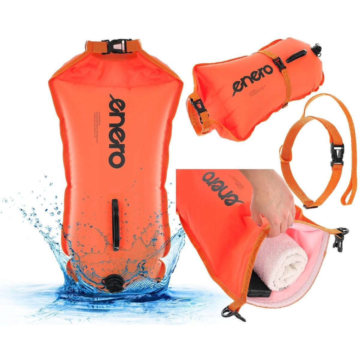 Inflatable safety buoy waterproof bag Enero for swimming tight