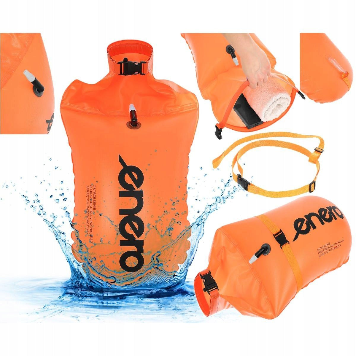 Inflatable safety buoy with pocket Enero 69x37,5 safe and handy