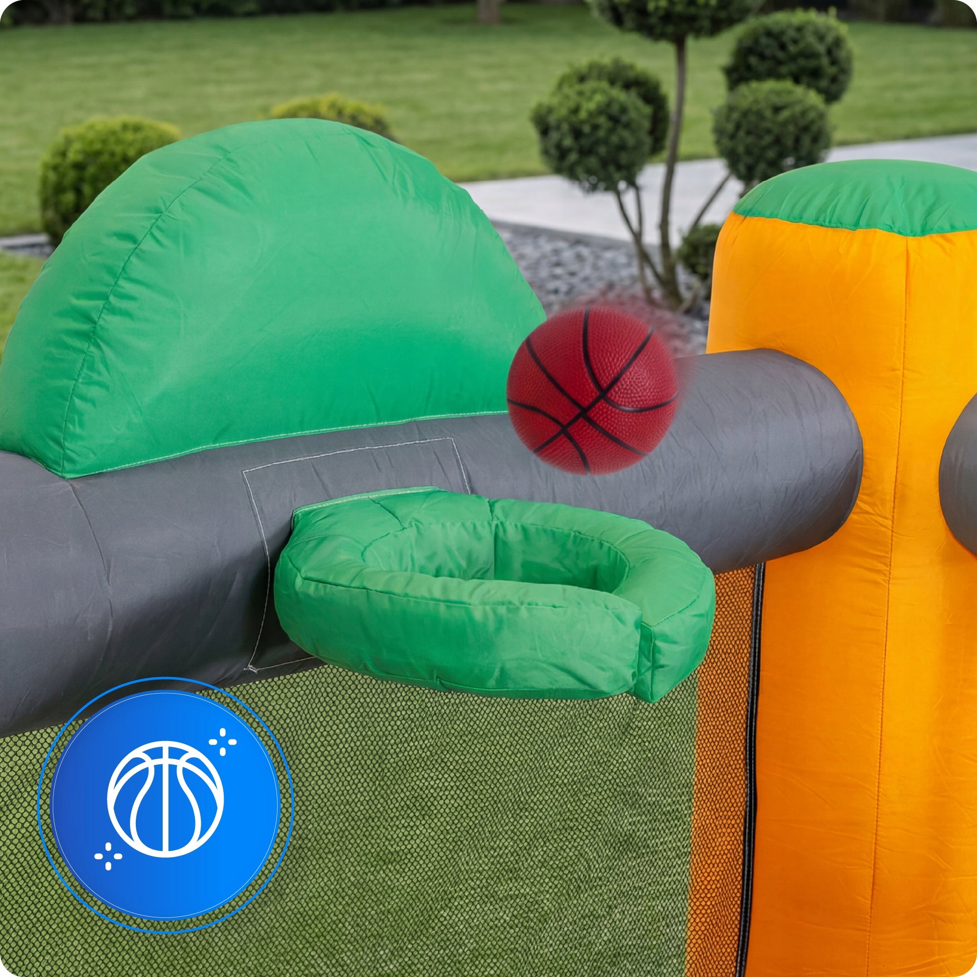 Inflatable slide square toys for children castle safe net basket Dominant material synthetic material