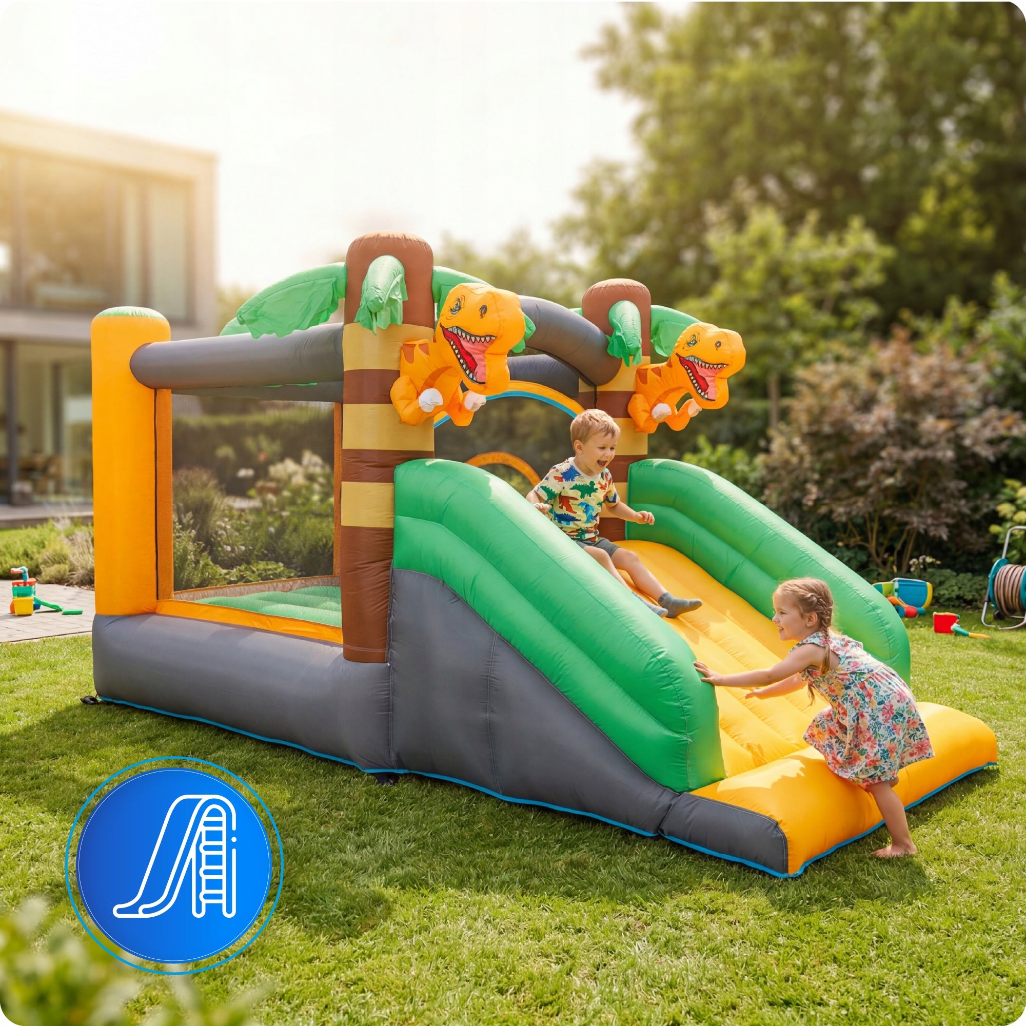 Inflatable slide square toys for children castle safe net basket Kind Inflatable