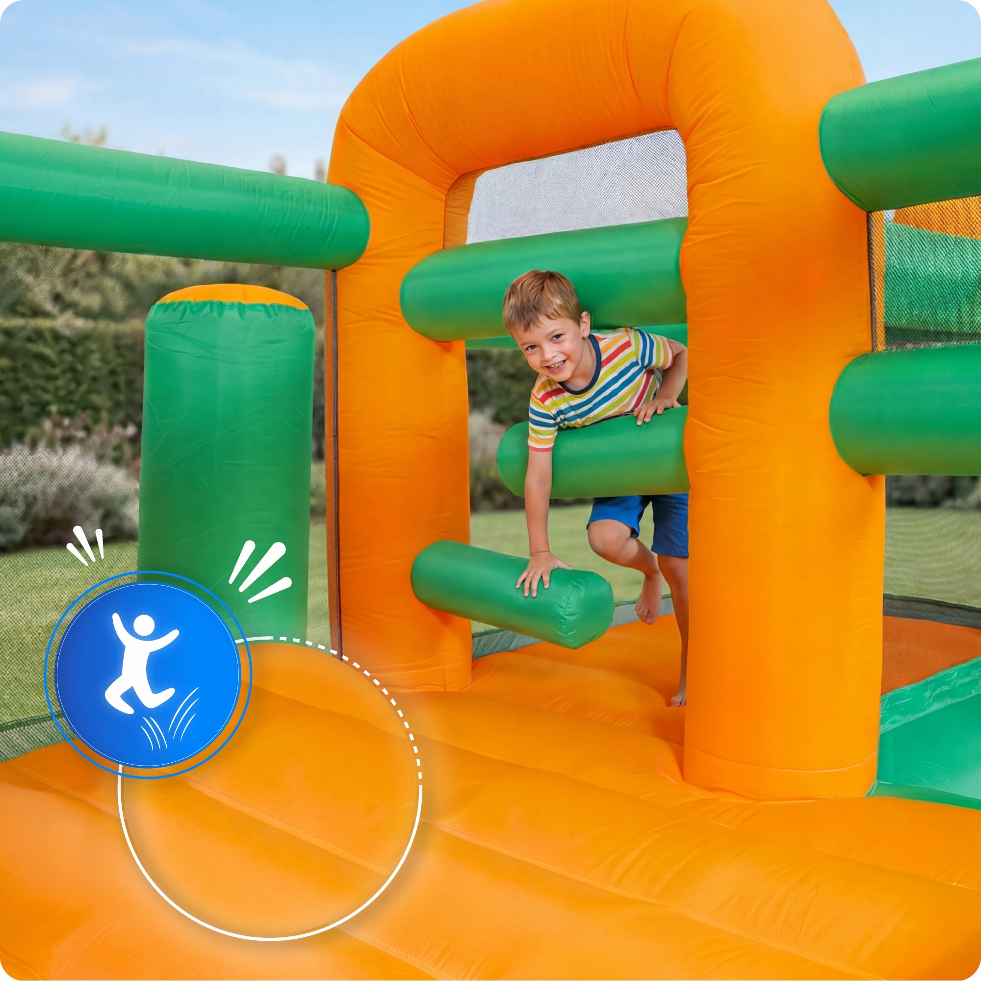 Inflatable square toys for children large castle basket blower slide set Included ladder basketball hoop nets slide other