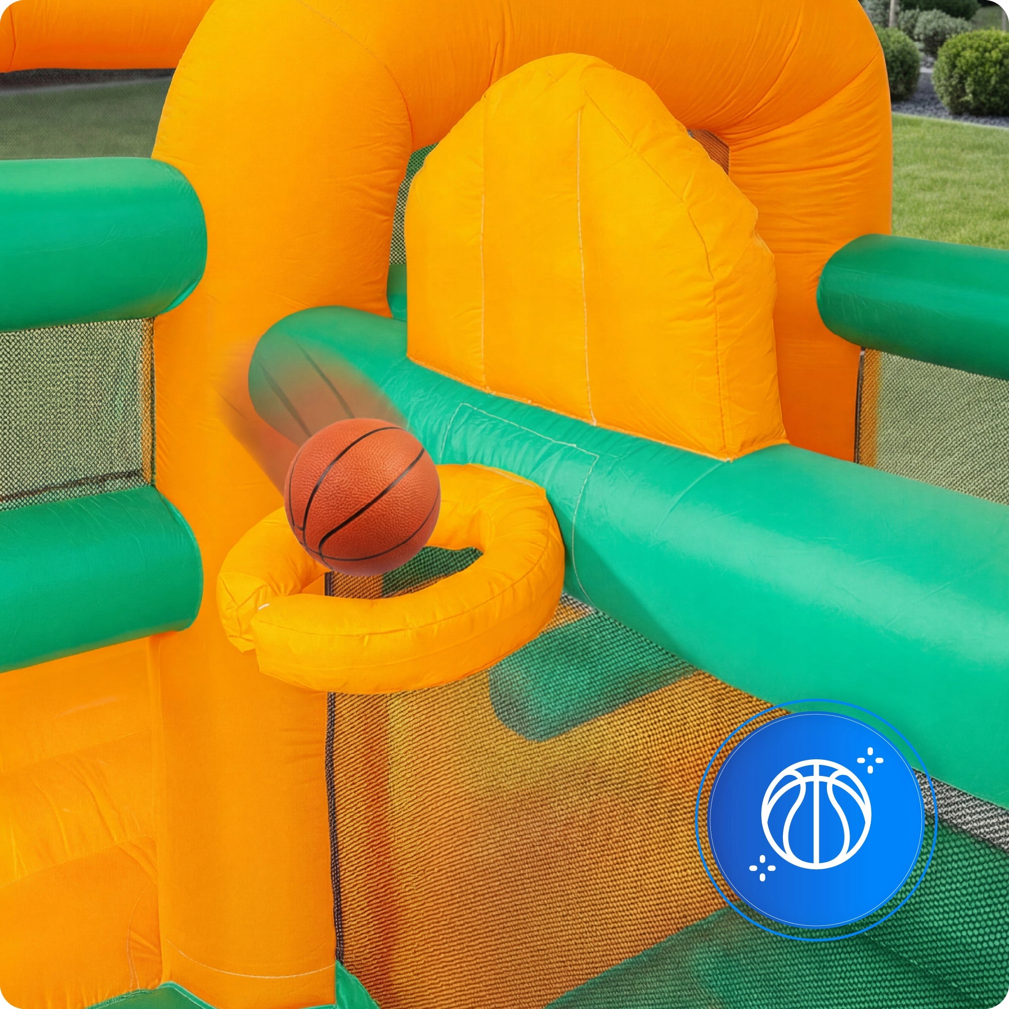 Inflatable square toys for children large castle basket blower slide set Kind Inflatable
