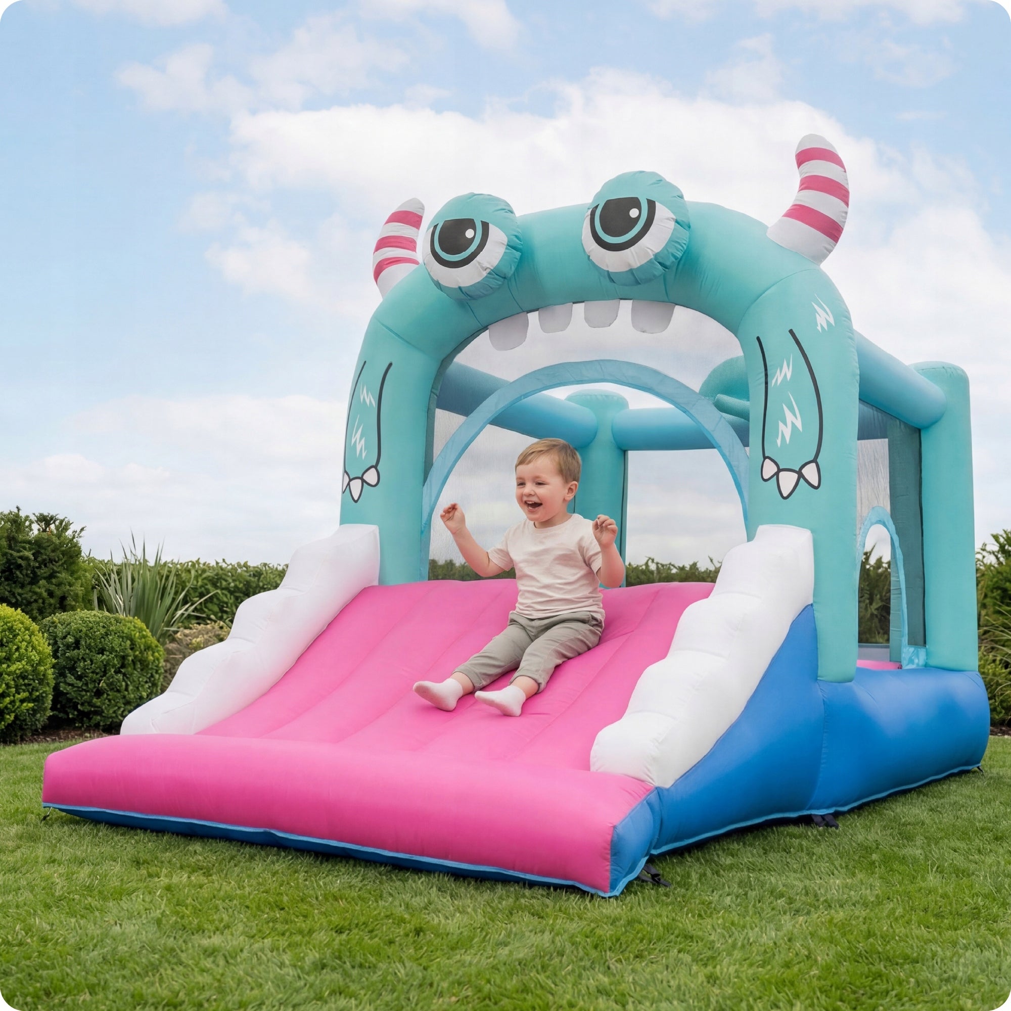 Inflatable square toys for children slide large castle basket blower set Included basketball hoop nets slide other