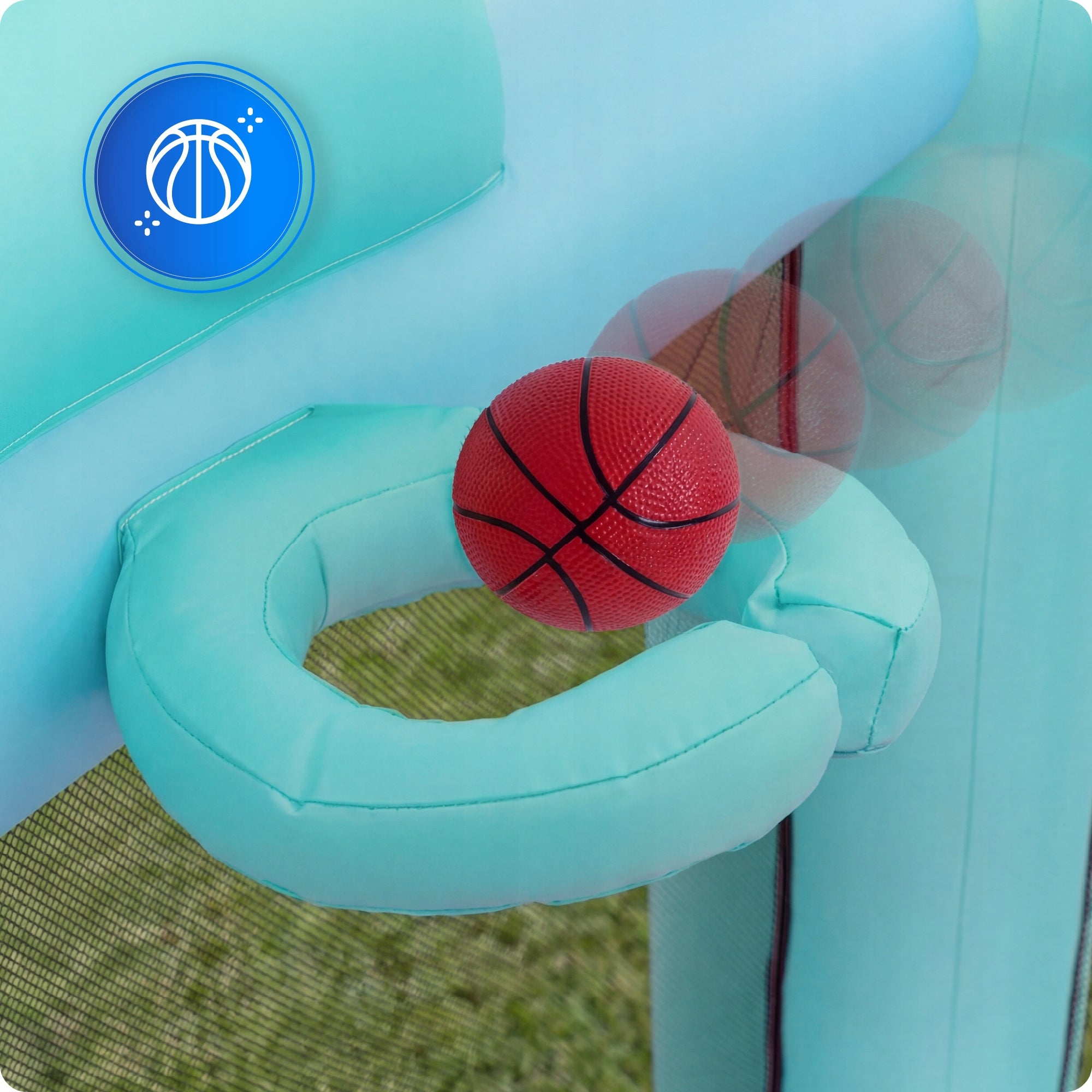 Inflatable square toys for children slide large castle basket blower set Product width 210 cm