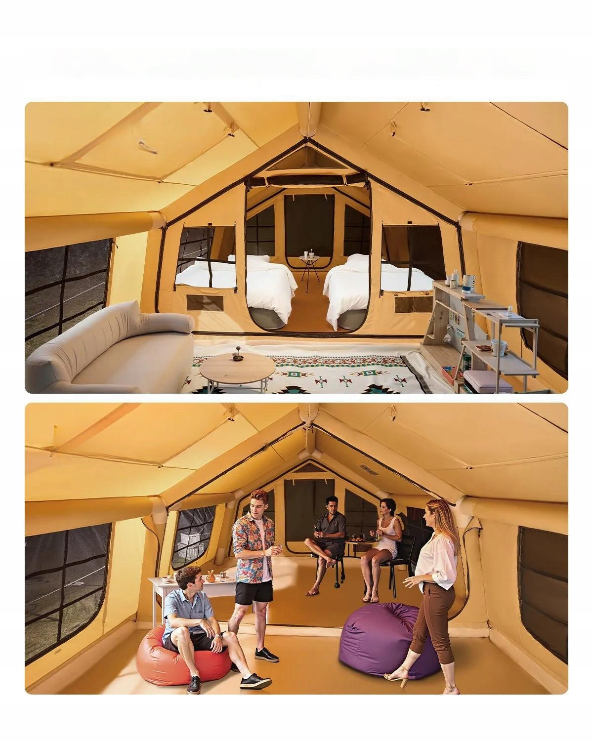 Inflatable tent brown 8 12 os glamping set pump strong premium Manufacturer code 5907021454926