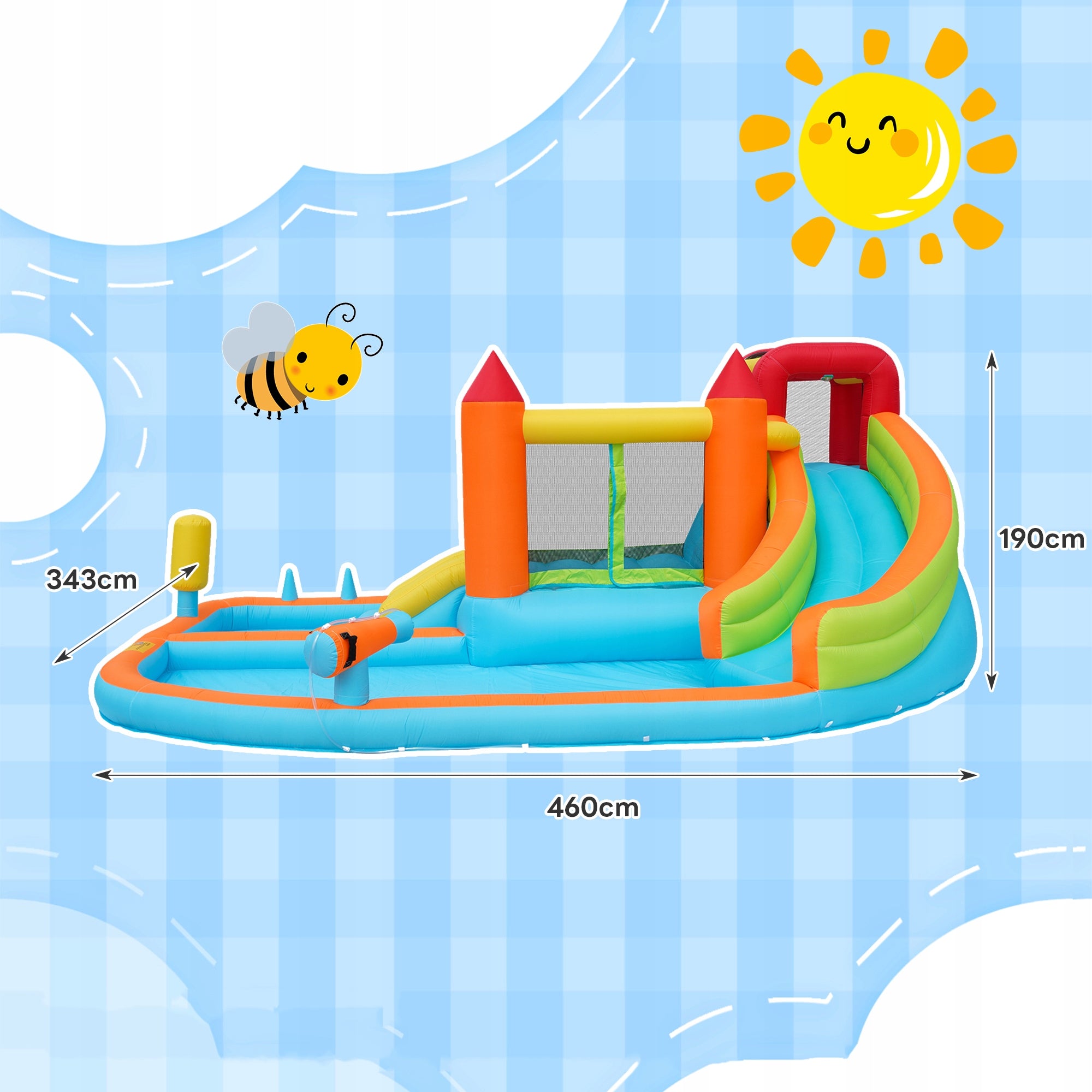 Inflatable water park for kids water slide obstacle course blower Kid's age 3＋ years