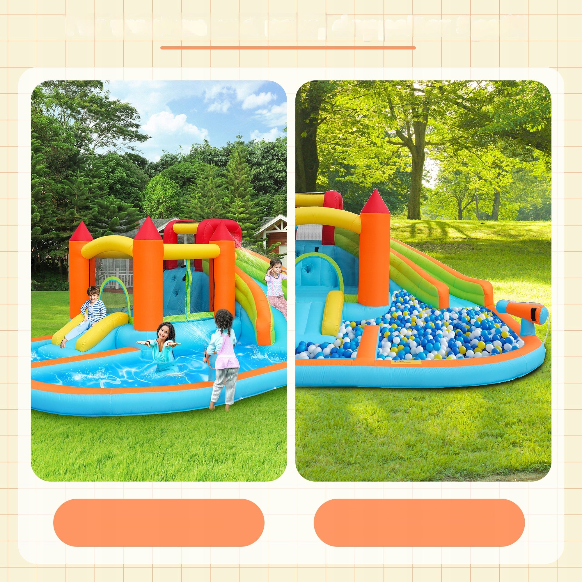 Inflatable water park for kids water slide obstacle course blower Manufacturer code Dmuchany zamek-243362A