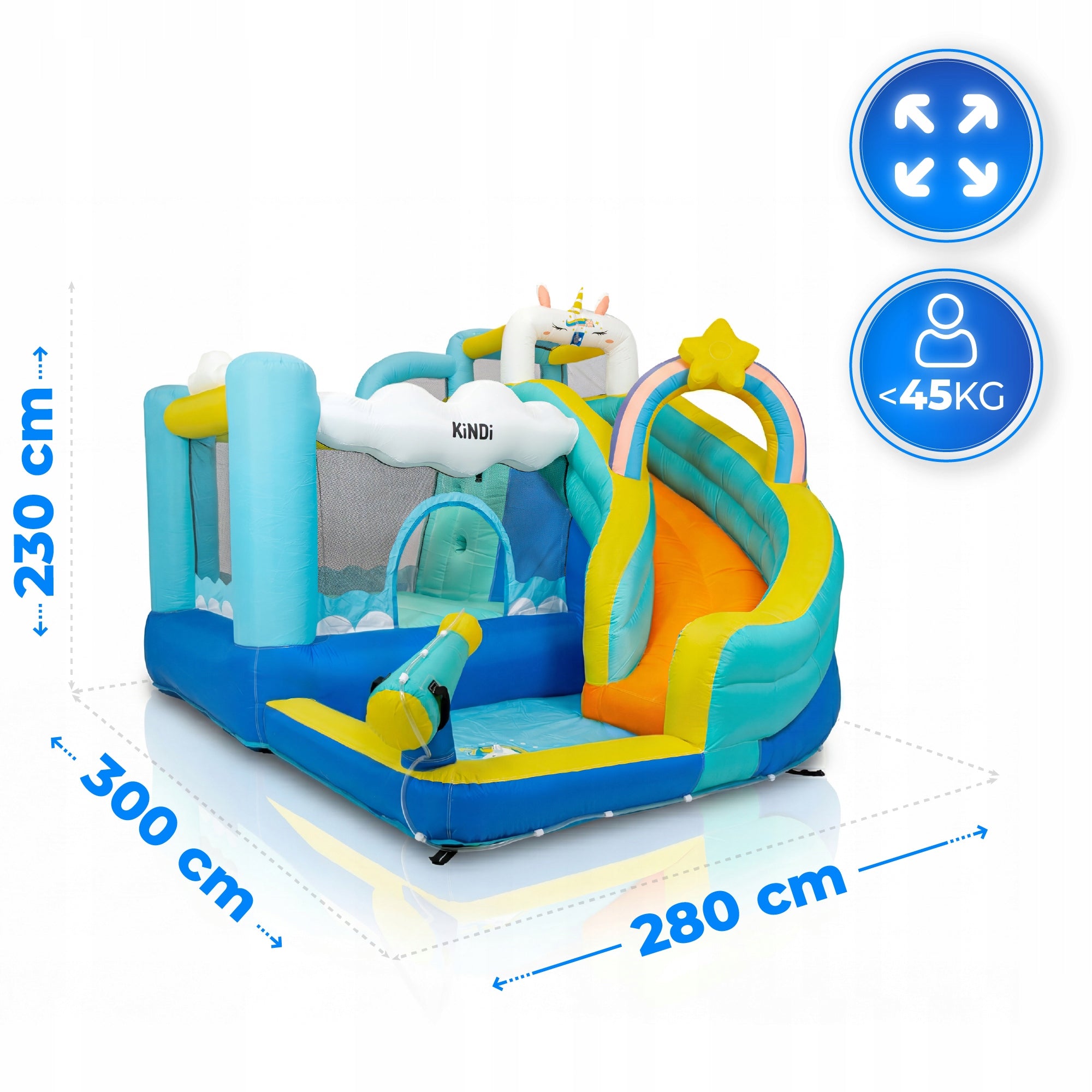 Inflatable water slide for children square toys blower cannon basket Packaging status original