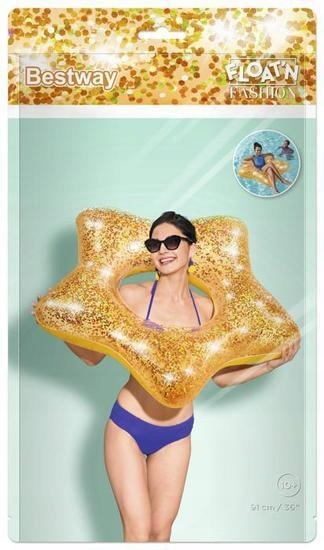 Inflatable wheel Bestway circle STAR GLITTER GOLD 91CM Manufacturer code 6941607310663