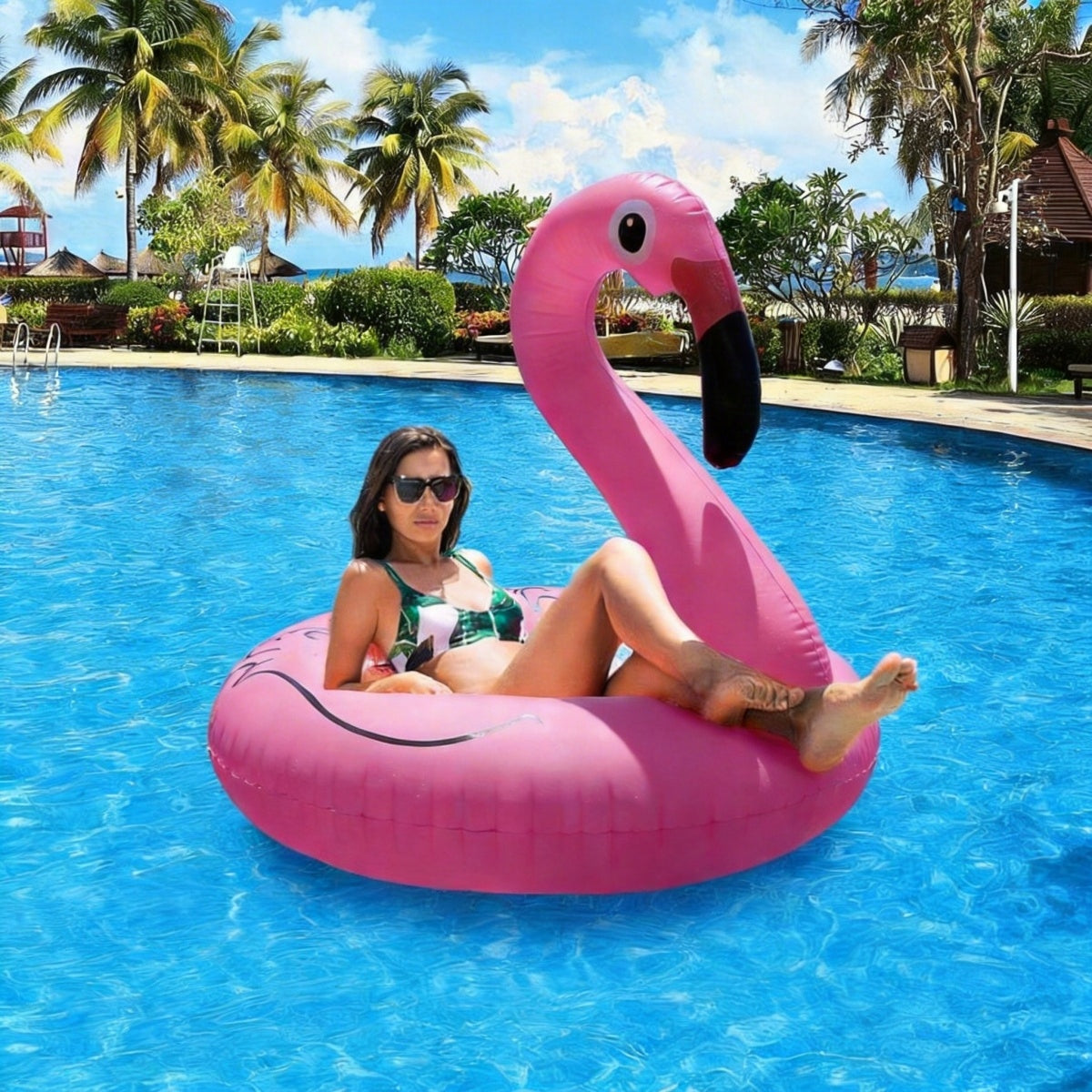 Inflatable wheel flamingo XXL 90cm for swimming inflatable for summer toy LARGE Brand no brand