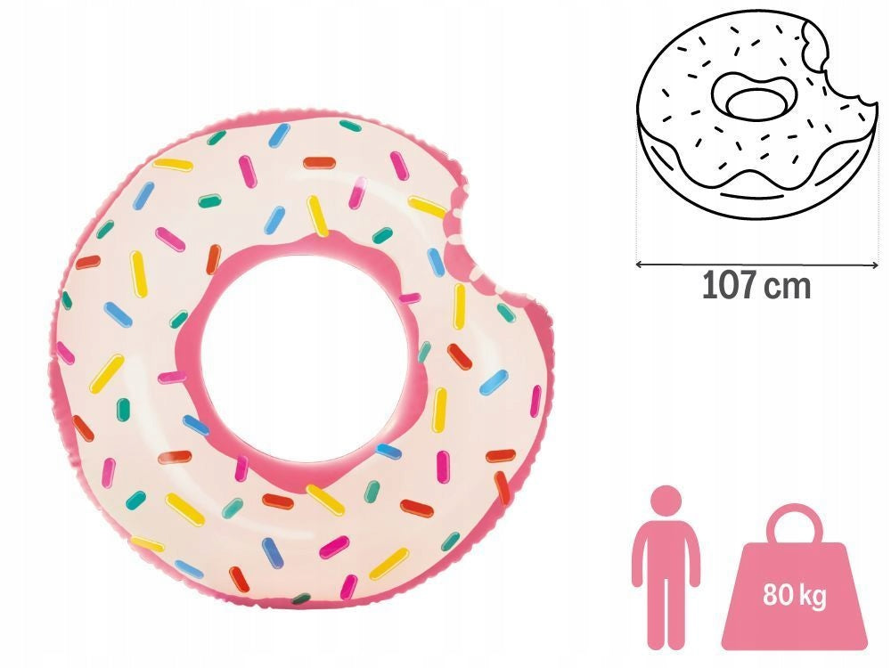 Inflatable wheel for swimming beach large for children 9+ Intex Donut 107CM Manufacturer code 56265NP