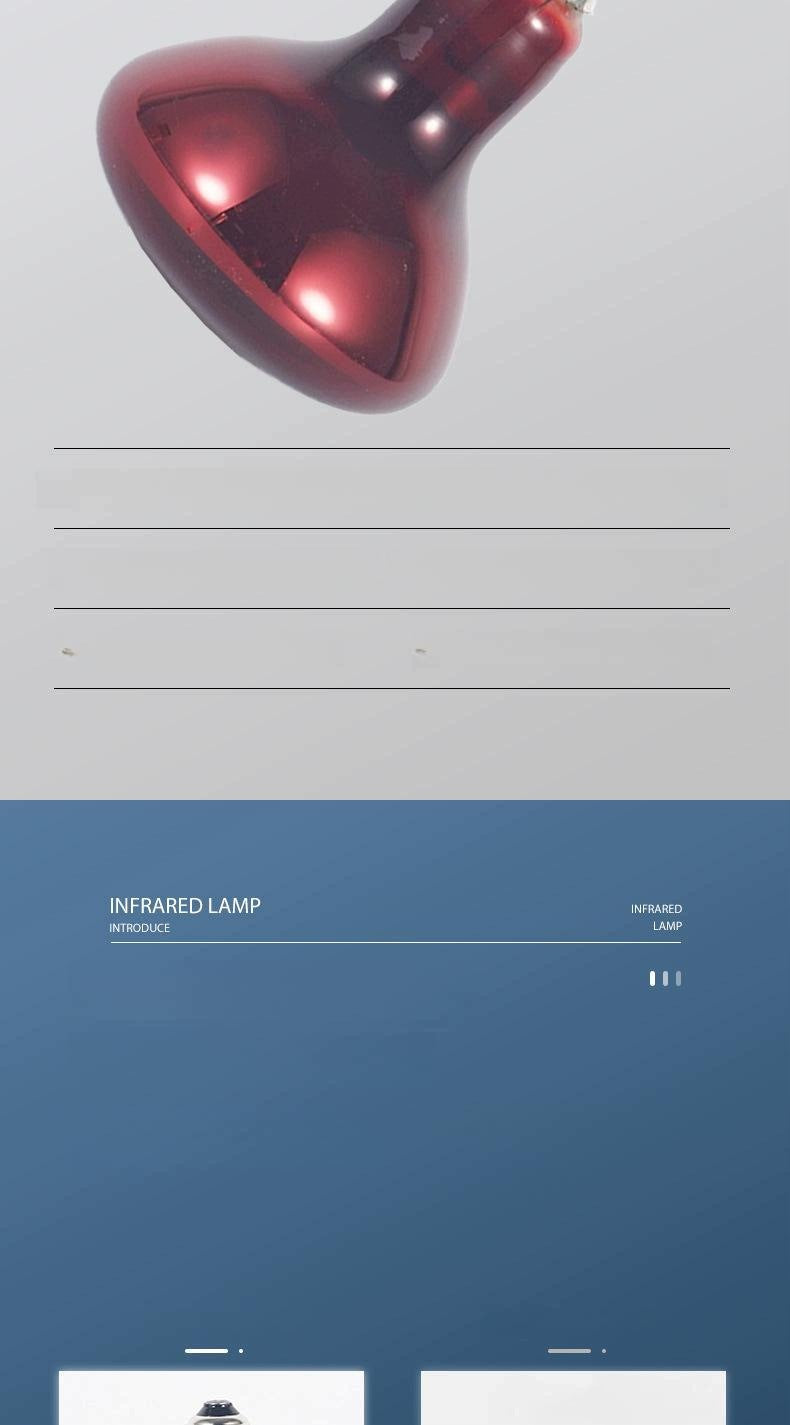 Infrared Bulb 100W Reflector E27 Base Red Heat Lamp Bulb Basking Light Bulb Medical device no