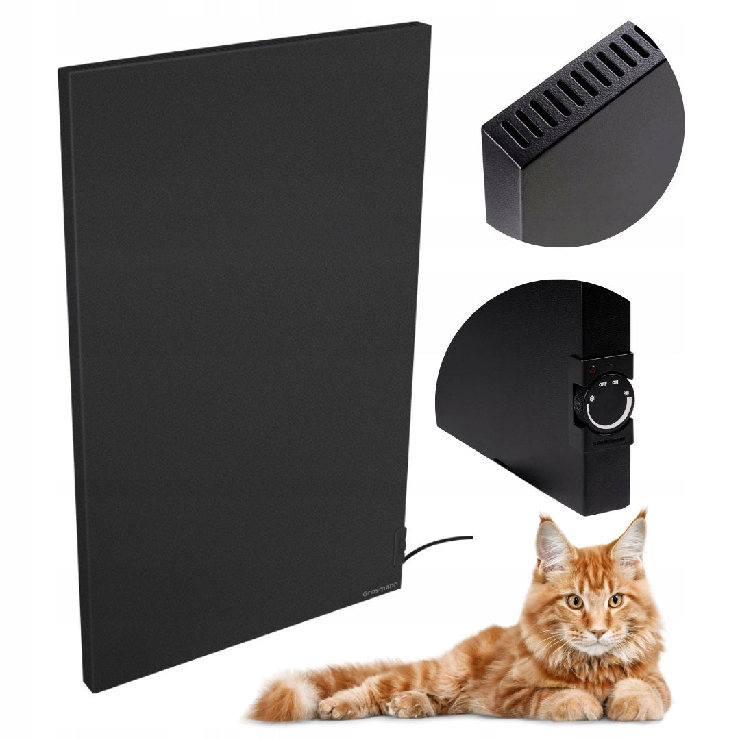 Infrared Convector Heater 1000W 25m2 Wall Mounted Vertical Black