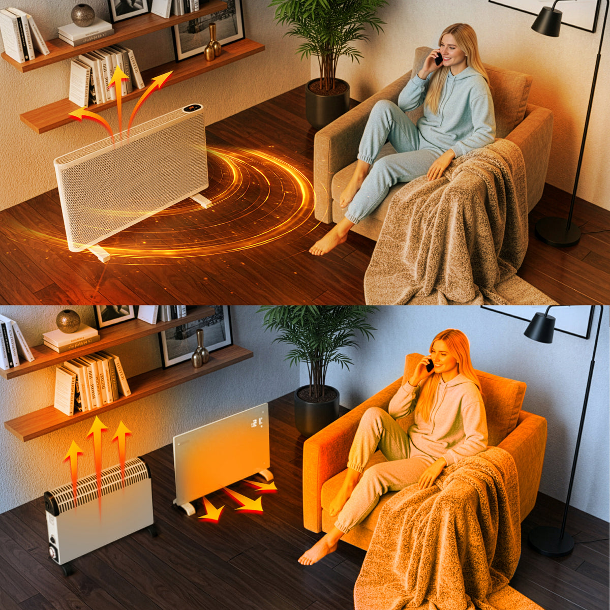Infrared Convector Heater 2in1 MICA 2000W WIFI Fast Heating Manufacturer code Grzejnik na podczerwień super cichy