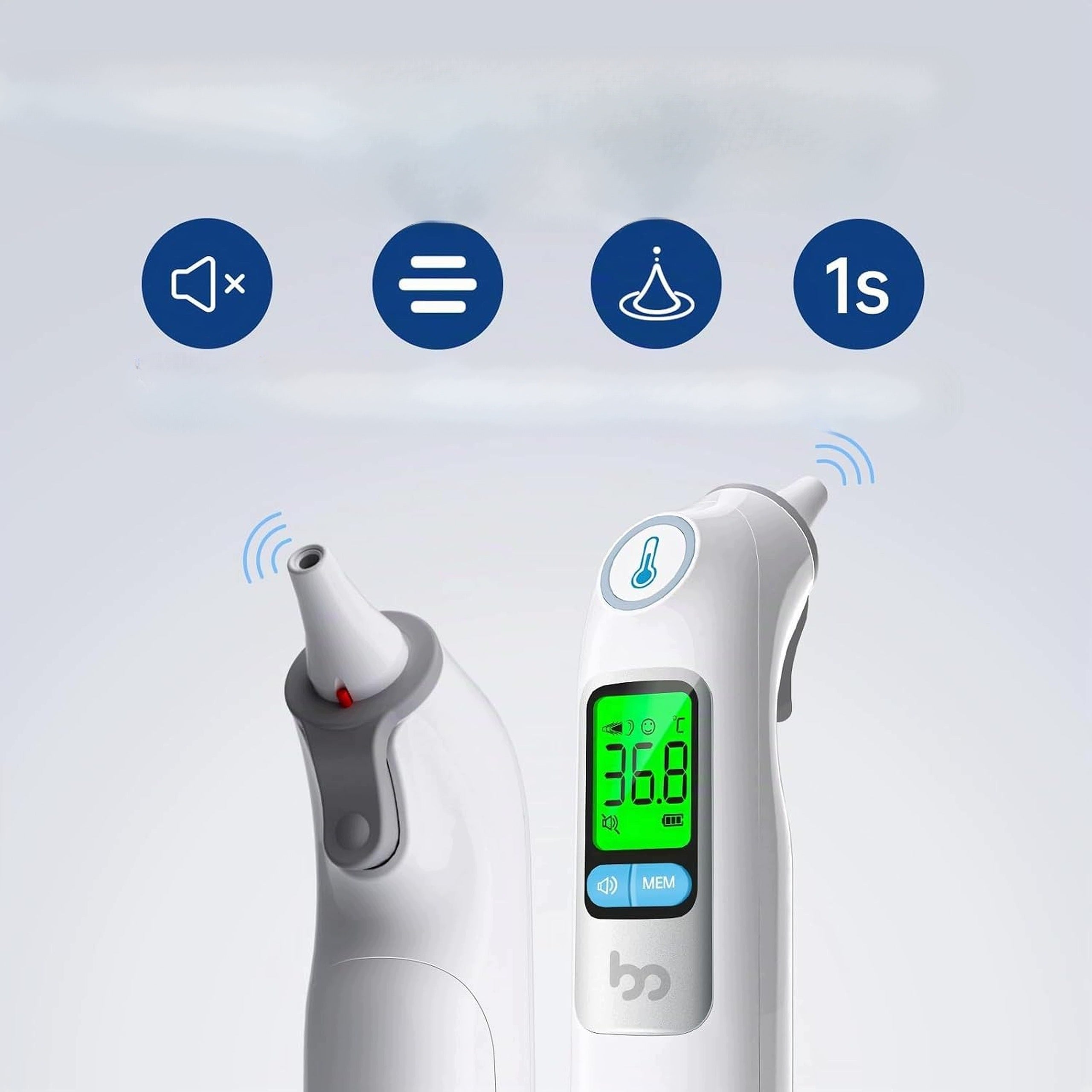 Infrared Digital Ear Thermometer for Kids Fever Measurement Medical device no