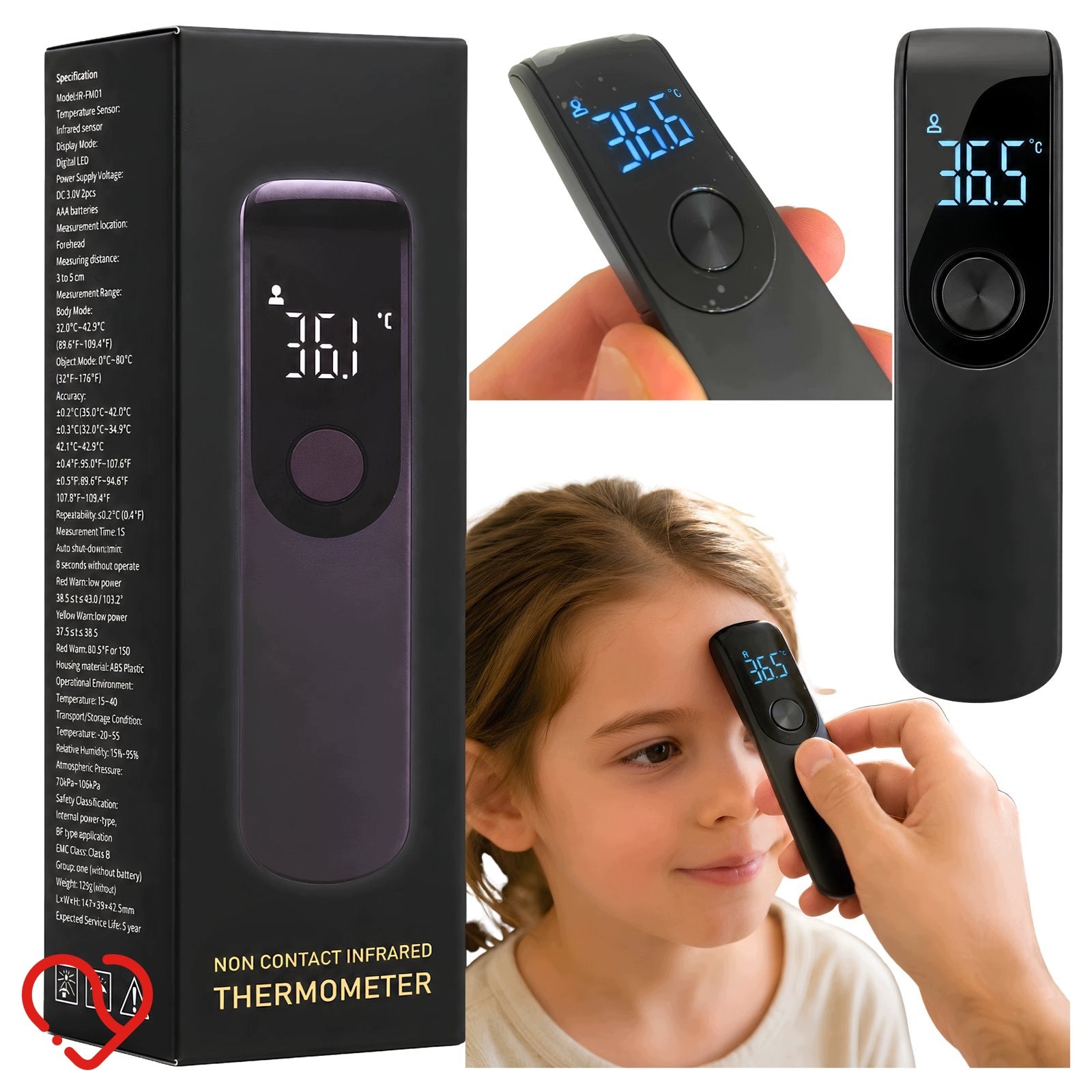 Infrared Touchless Digital Thermometer for Home LED Fever up to 2pcs