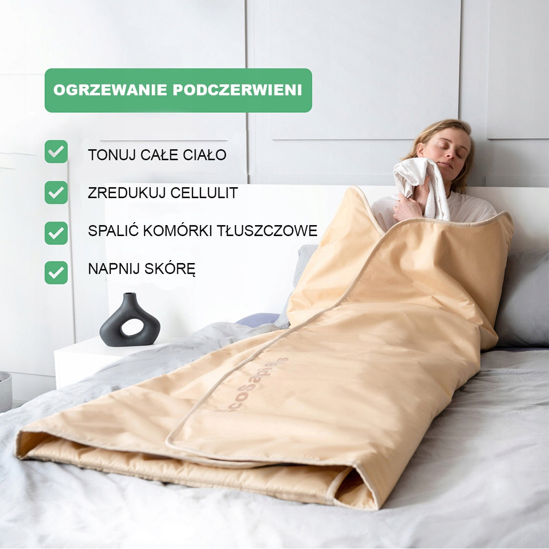 Infrared heating blanket for weight loss detoxification EcoSapiens 220x180 Packaging status original