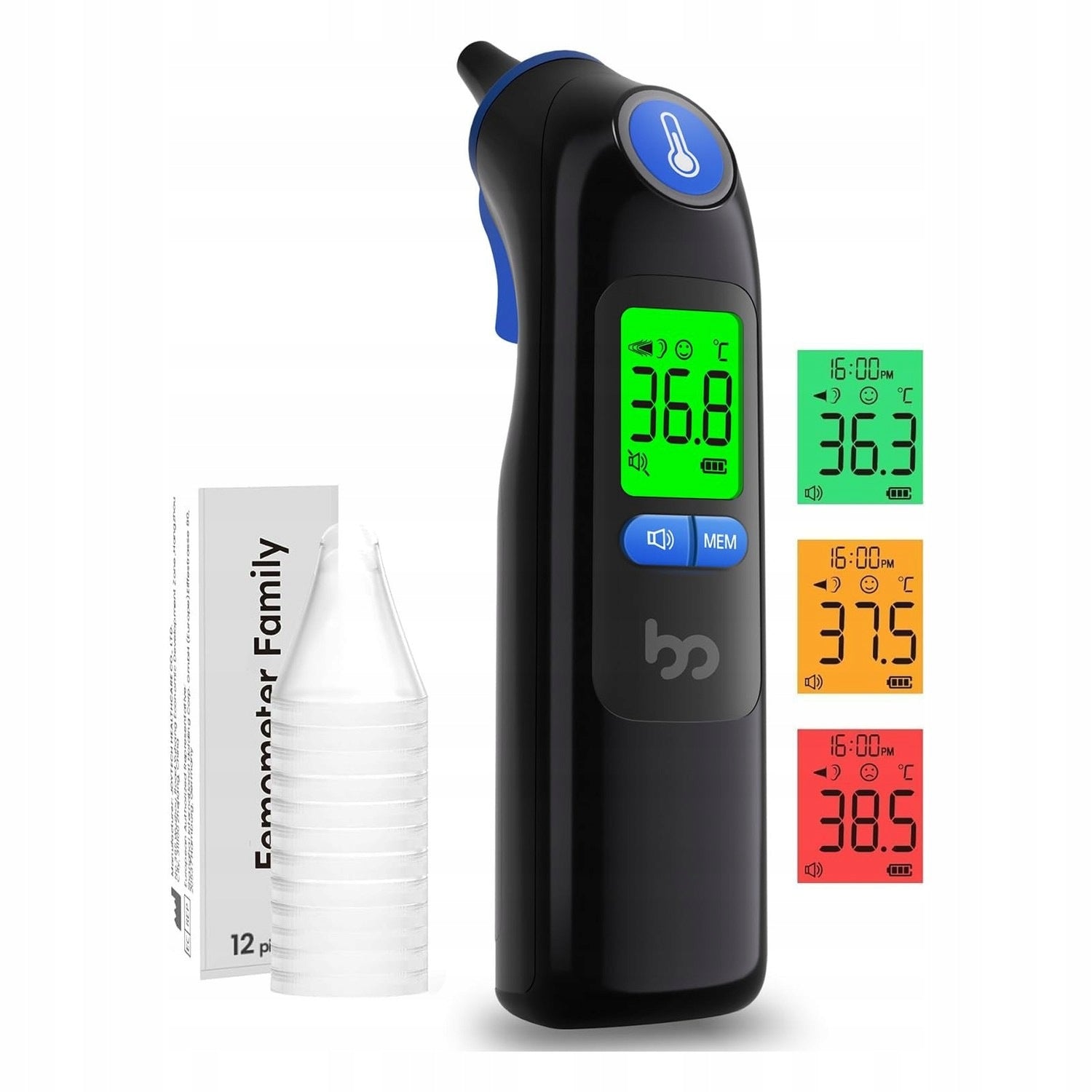 Infrared thermometer - for children and adults - 24 casings