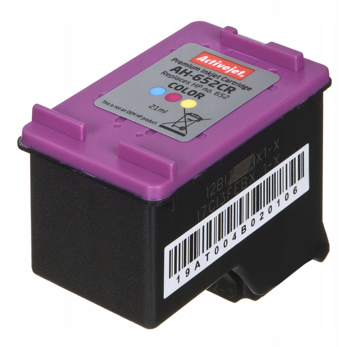 Ink ACTIVEJET AH-652CR replacement HP 652 F6V24AE Tri Color Manufacturer ActiveJet