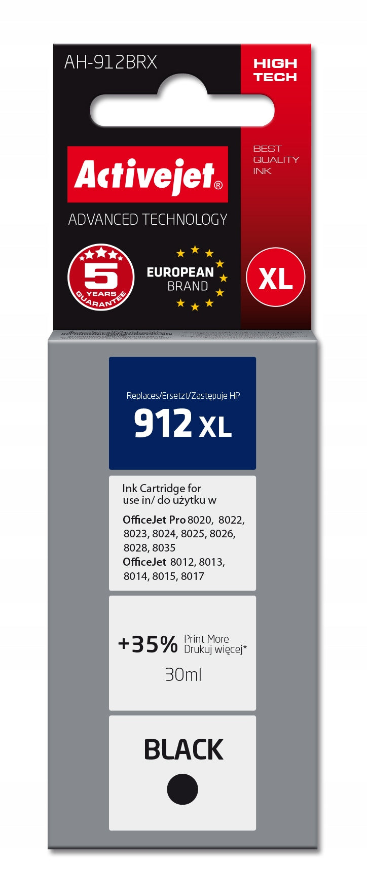 Ink ActiveJet AH-912BRX for HP black