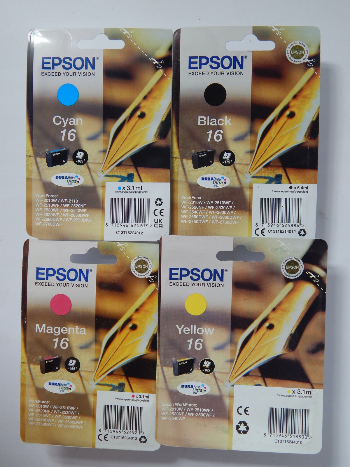 Ink Epson 16 C13T16264012 set WORKFORCE WF2630WF WF2650DWF WF2660DWF Packaging status original