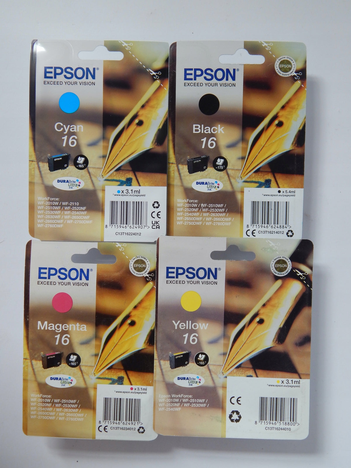Ink Epson 16 C13T16264012 set WORKFORCE WF2630WF WF2650DWF WF2660DWF