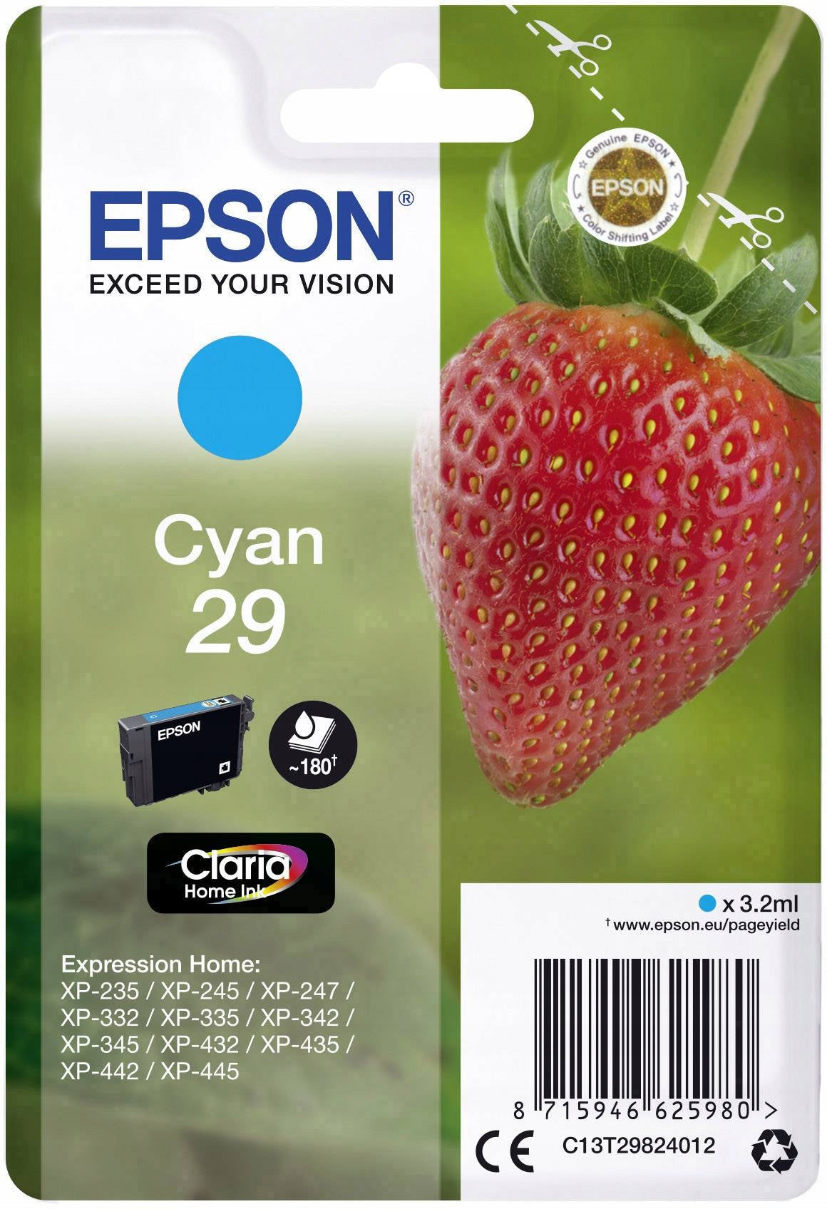 Ink Epson blue (cyan) C13T29824012