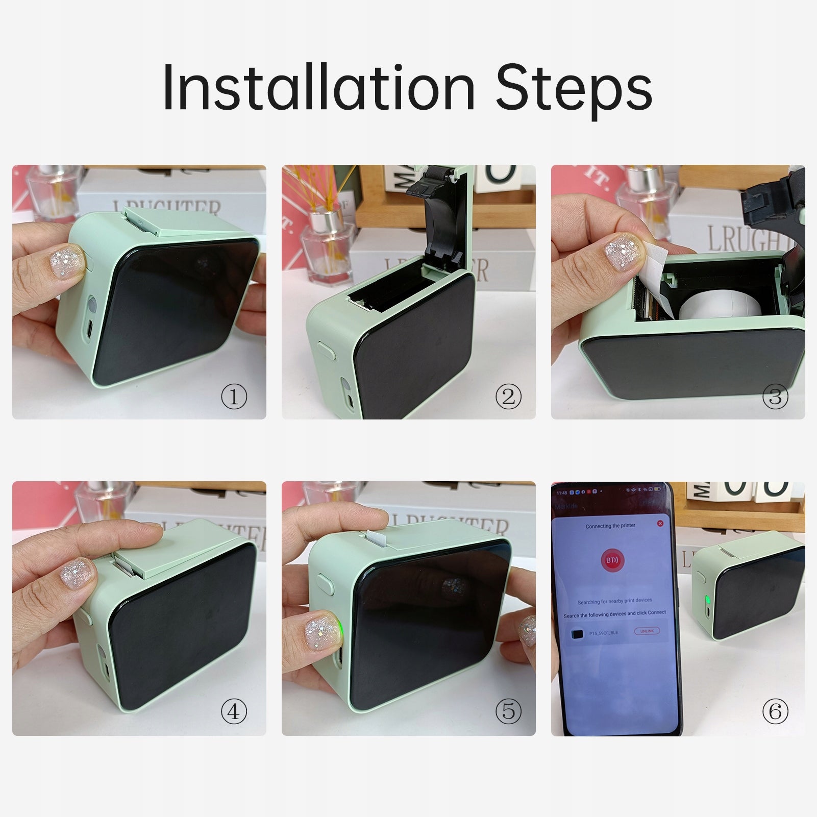Ink-Free Label Printer with Tape Wireless, Manual, Manual Thermal Printing technology other