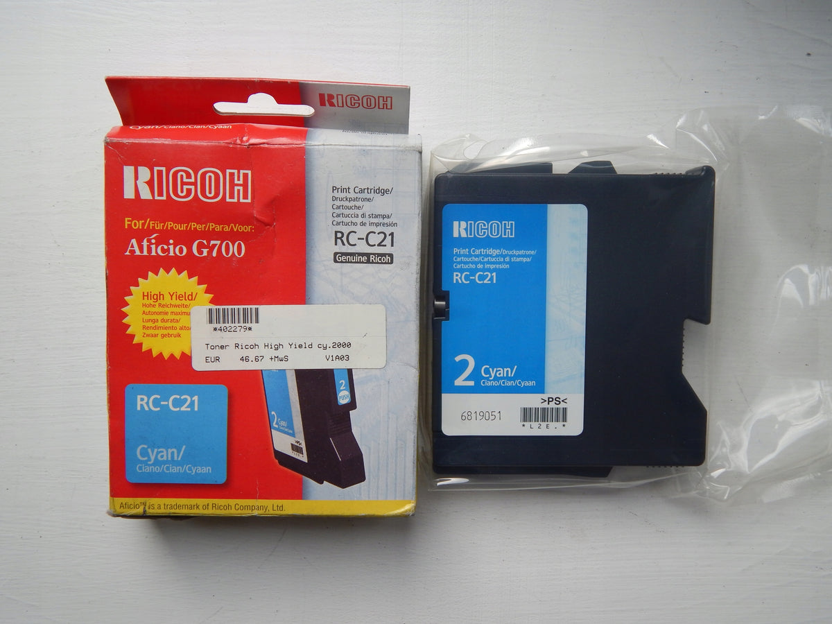 Ink Ricoh RC-C21 402279 blue (cyan) Packaging status original