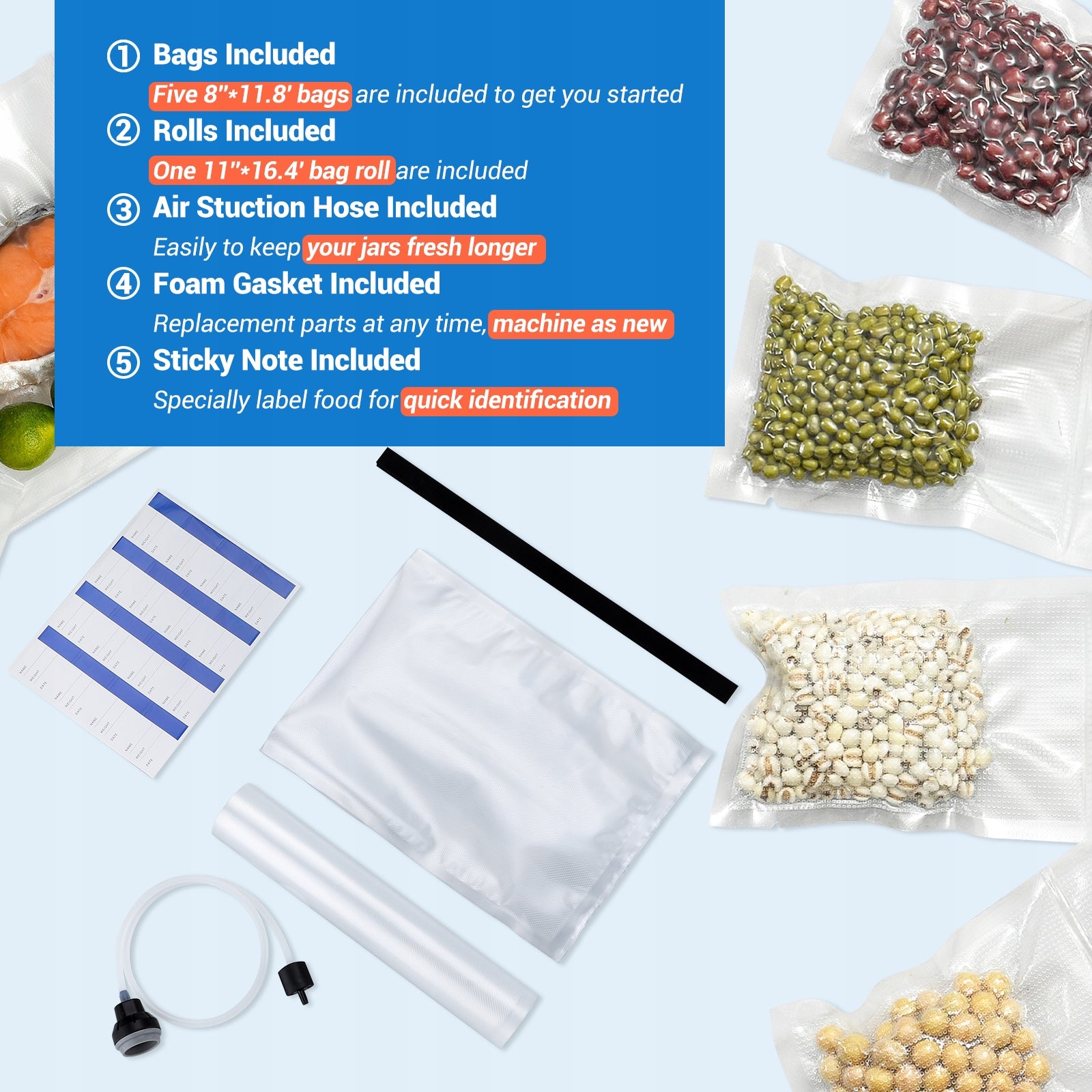 Inkbird INK-VS04 Food Vacuum Seal Machine Dual Motor Dry Moist Liquid Mode Maximum seal width 32 cm