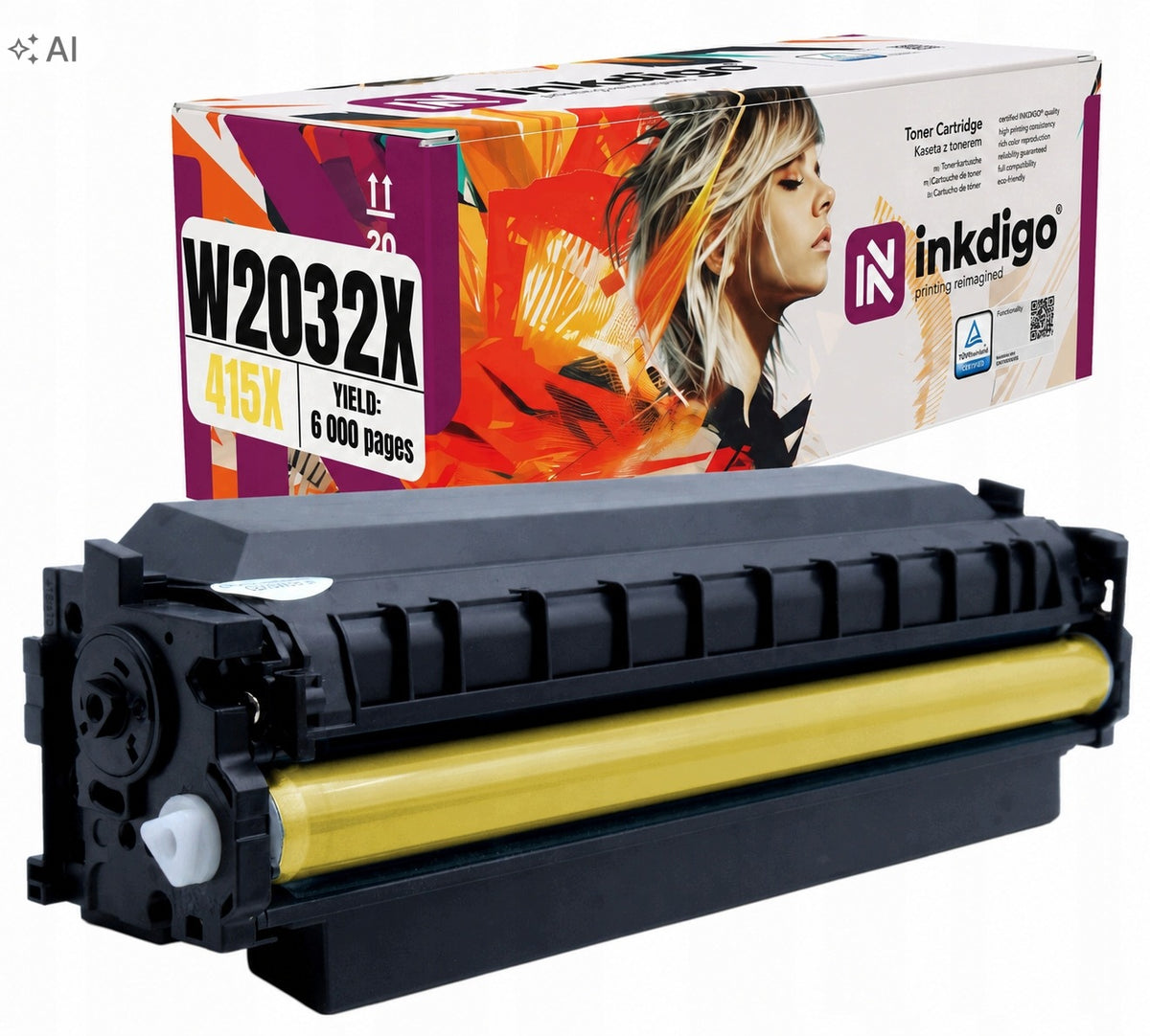 Inkdigo toner cartridge W2032X for HP Color LaserJet TÜV certified