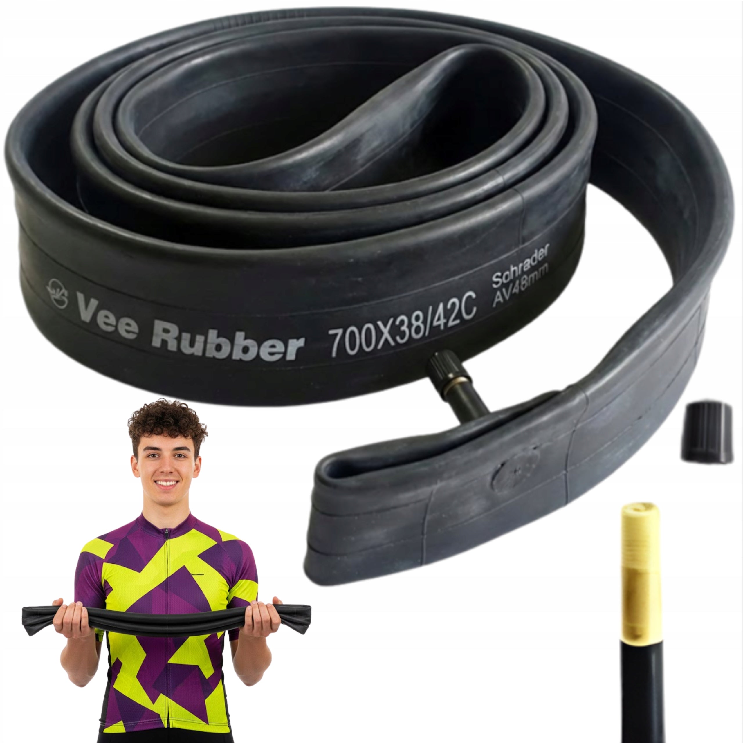 Inner Tube 42-622 (700x40c) Vee Rubber Schrader Valve AV48mm - 700x40c Gravel Bike Tube